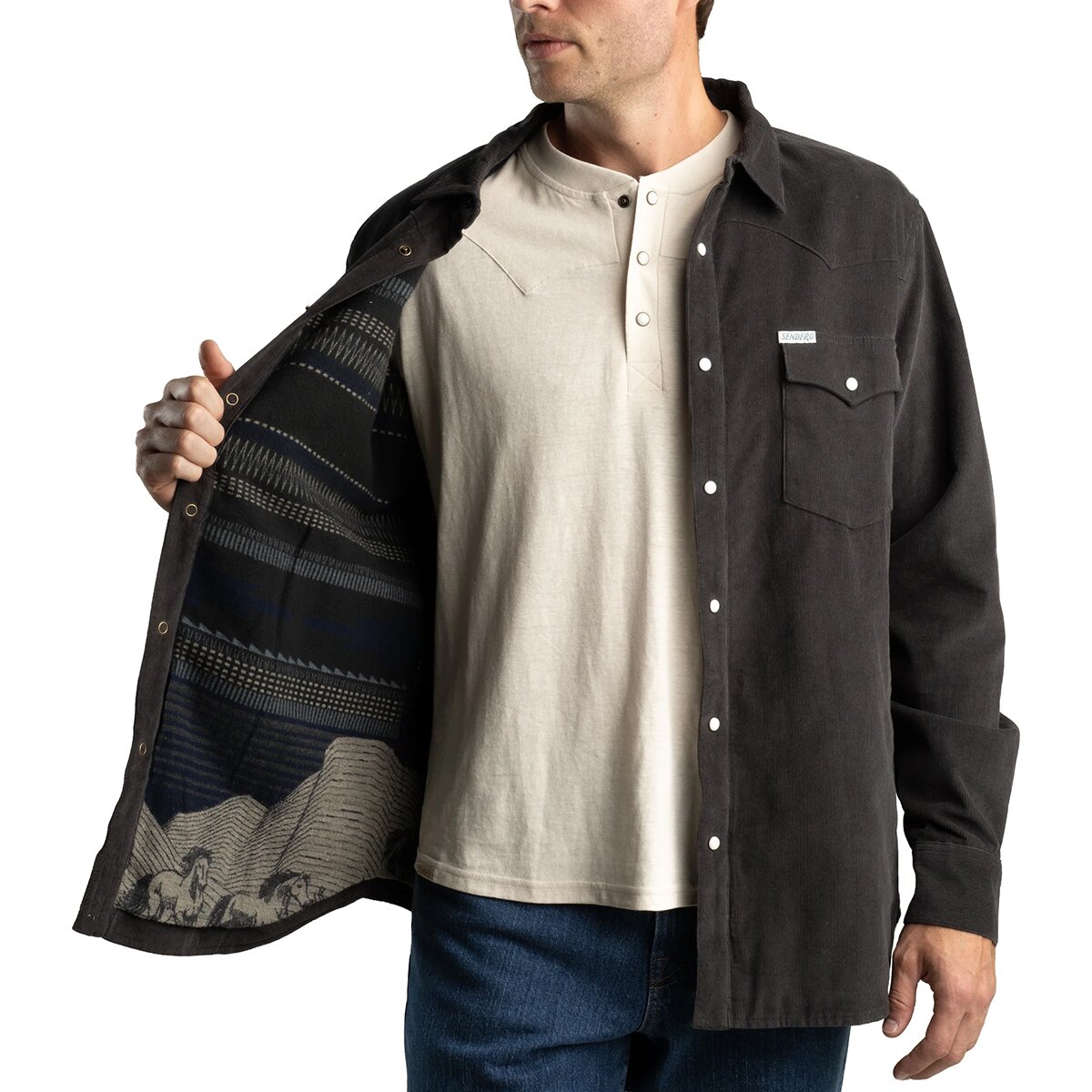 Мужские куртки Sendero Provisions Co. Desperado Shacket, цвет: Угольный — фото 7