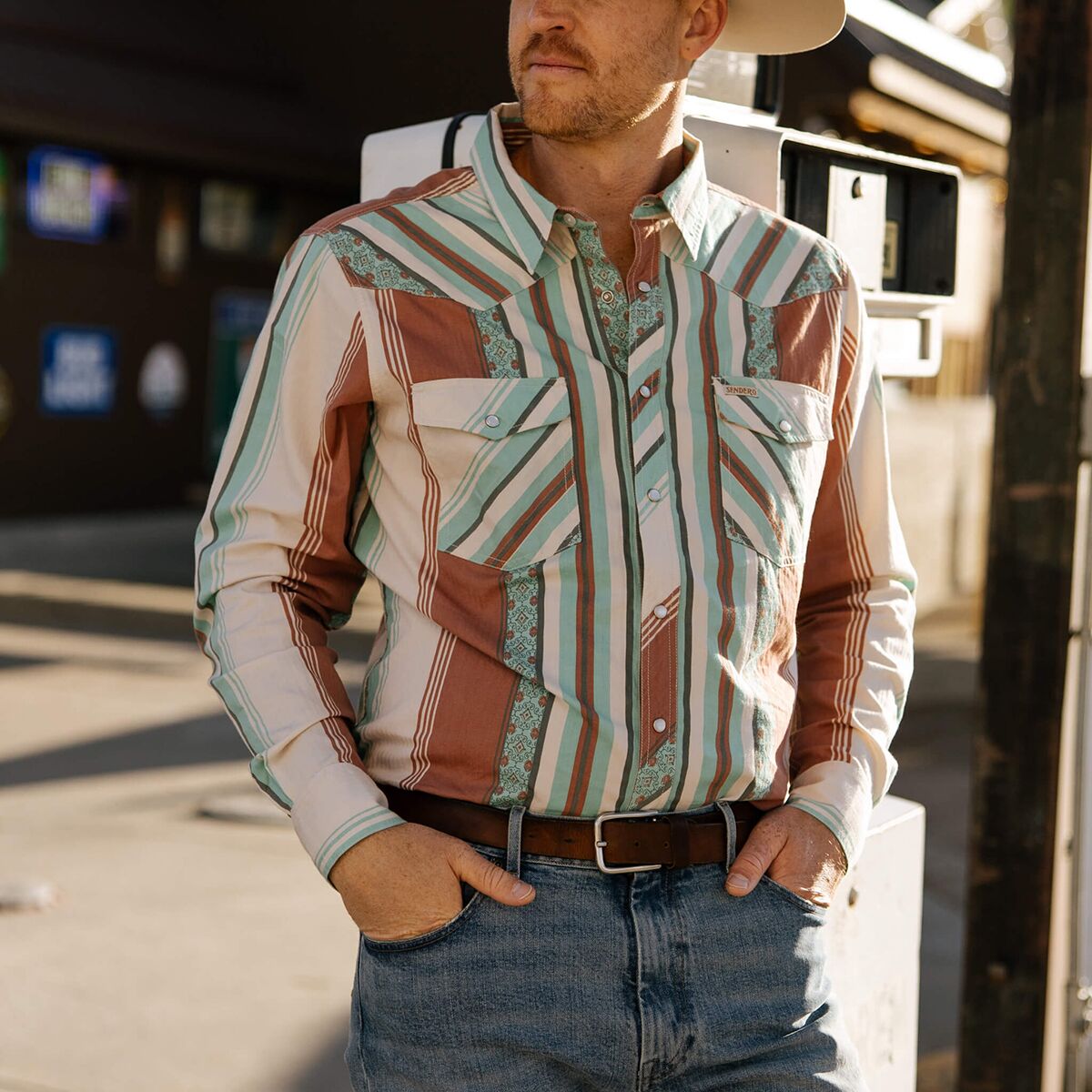 Sendero Provisions Co. Serape Pearl Snap Long-Sleeve Shirt...