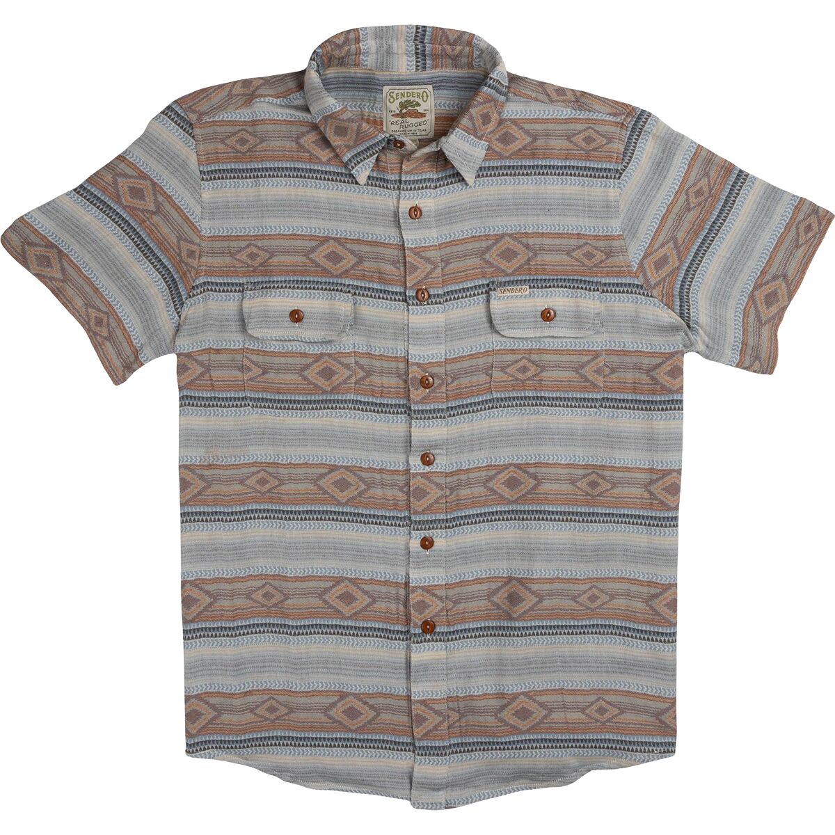 Мужская рубашка Sendero Provisions Co. Boquillas Short-Sleeve Shirt, цвет: Полосатый / Коричневый — фото 5
