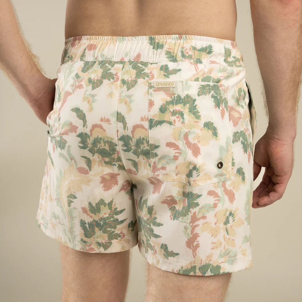 Пляжные шорты Barton для мужчин — Sendero Provisions Co., цвет: Кремовый / Зелёный — фото 4
