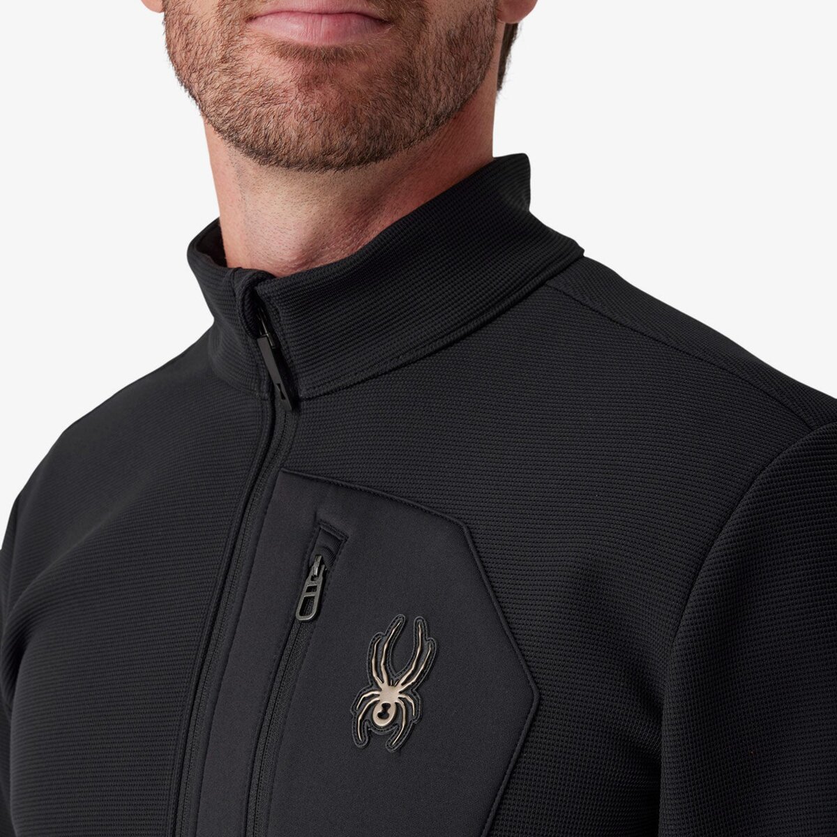 Мужская куртка Spyder Bandit Sweater Fleece, цвет: Чёрный — фото 2