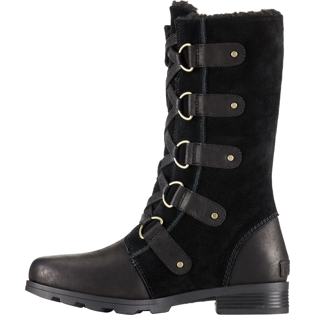 sorel emelie lace boot black