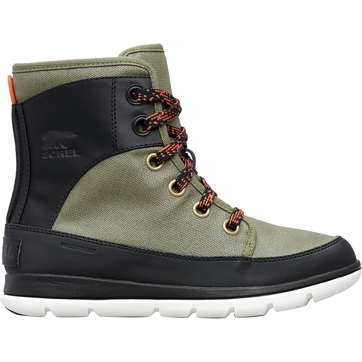 sorel explorer leather snow boots in dark red