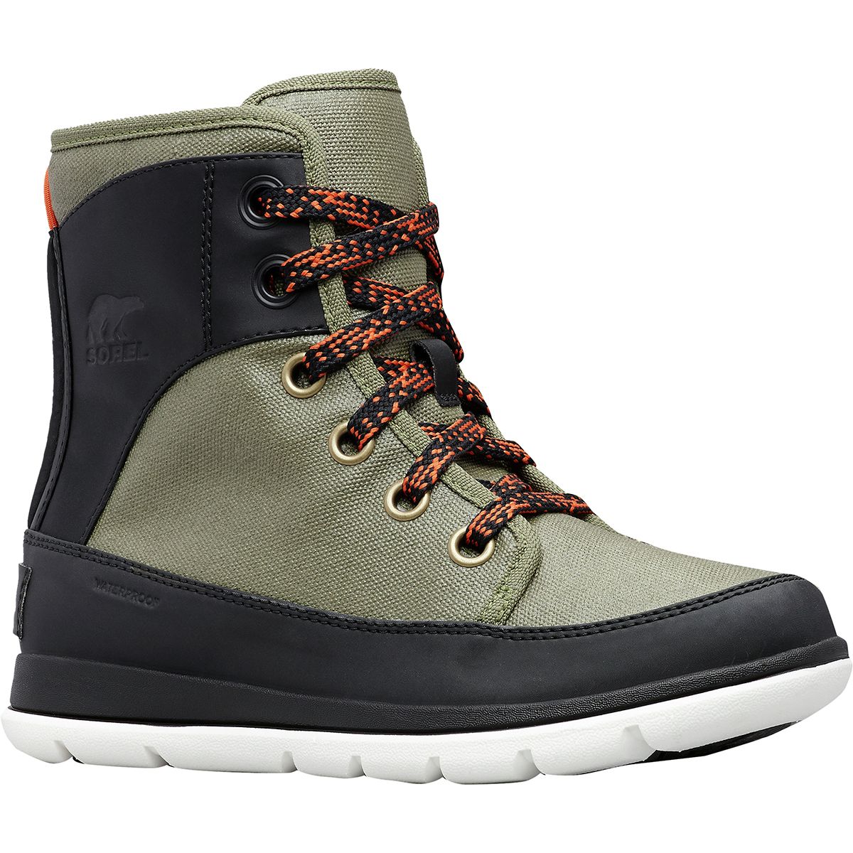 sorel explorer leather snow boots in dark red