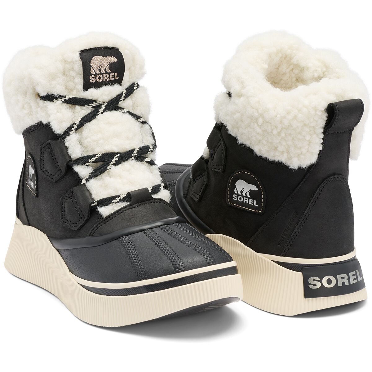 Женские ботинки SOREL Out N About IV Chillz Waterproof Boot, цвет: Чёрный / Морская соль — фото 6