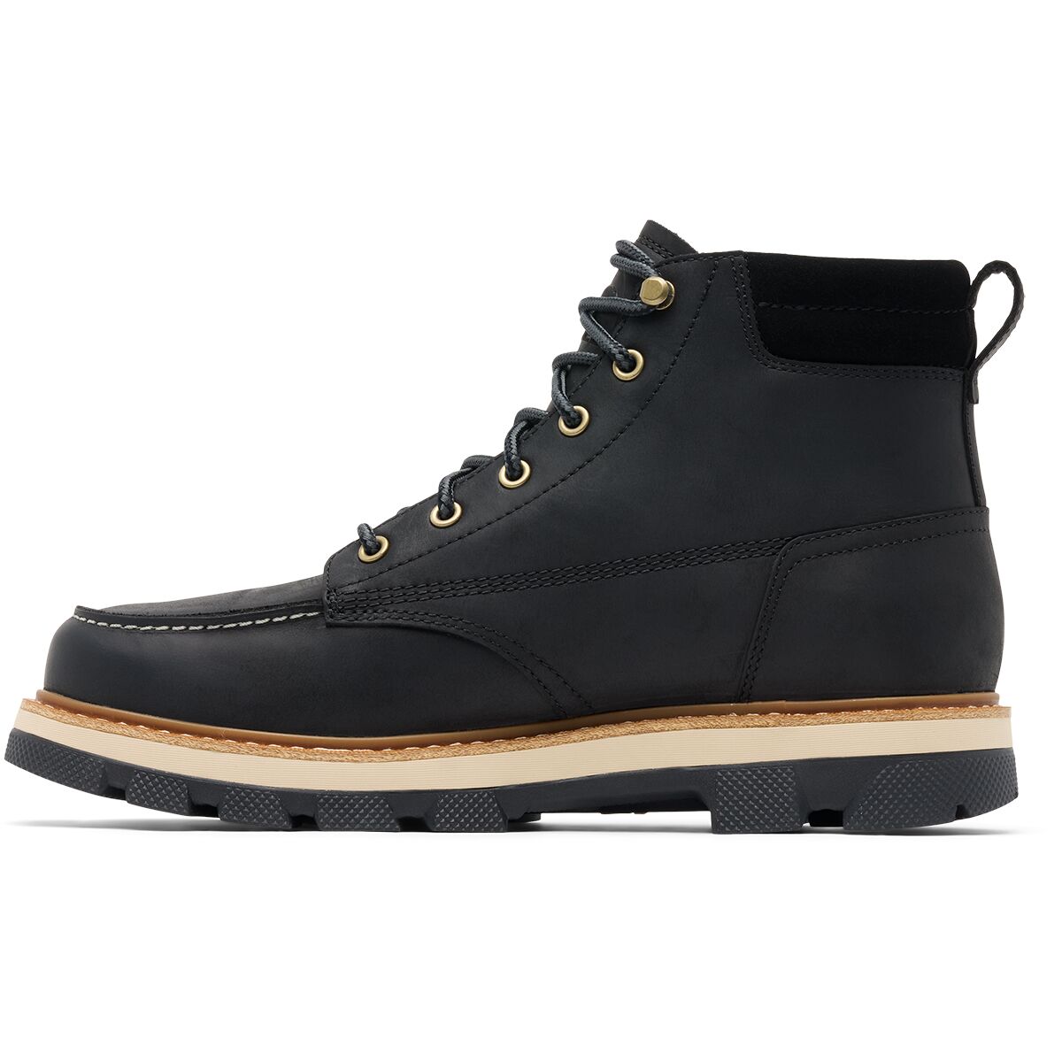 Мужские ботинки SOREL Lark-47 Moc Toe WP Boot, цвет: Чёрный / Выбеленный — фото 10
