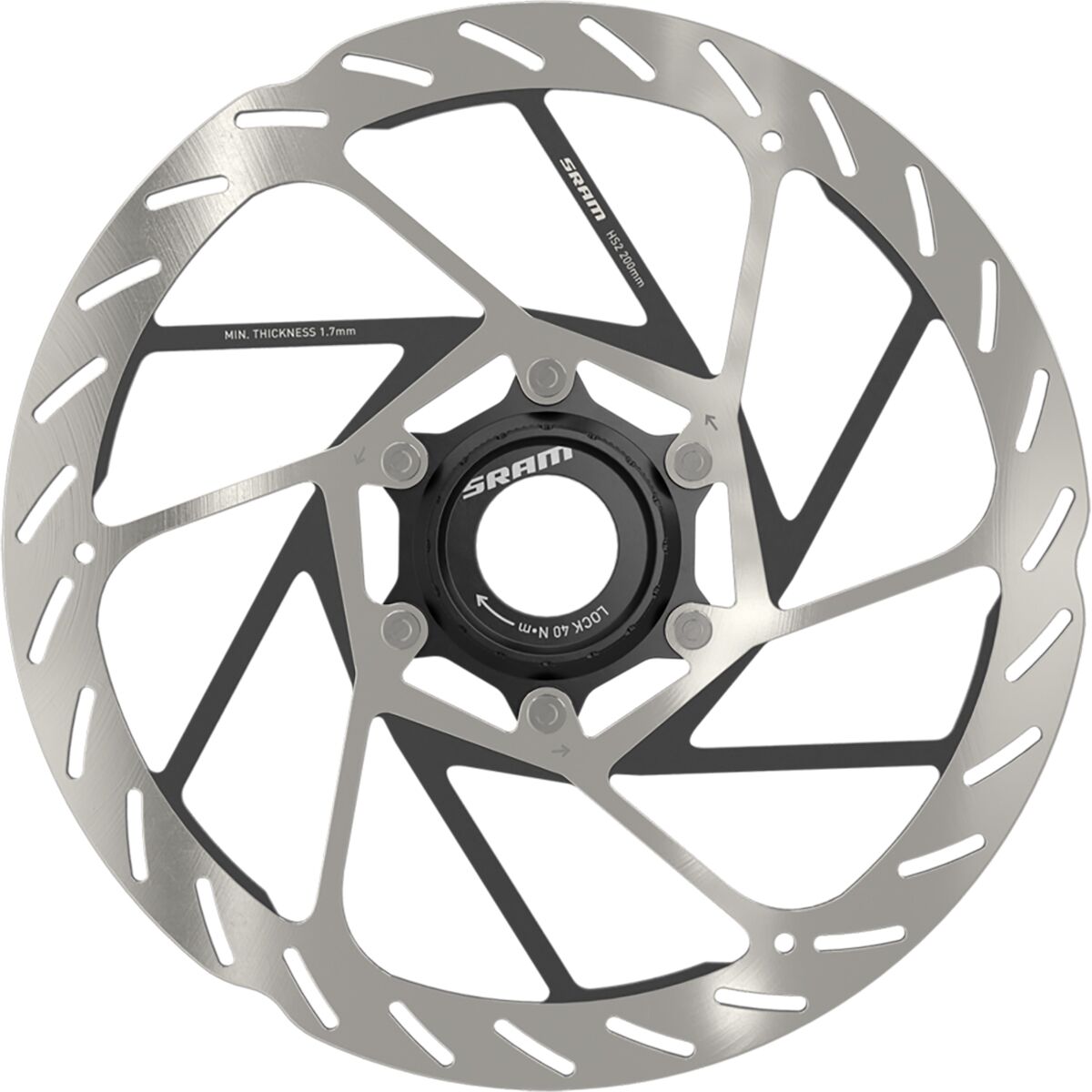 thumbnail image 2 of SRAM HS2 160mm Centerlock Disc Brake Rotor - 2mm Thick, Thermal Paint, Includes Lockring 2 of 13