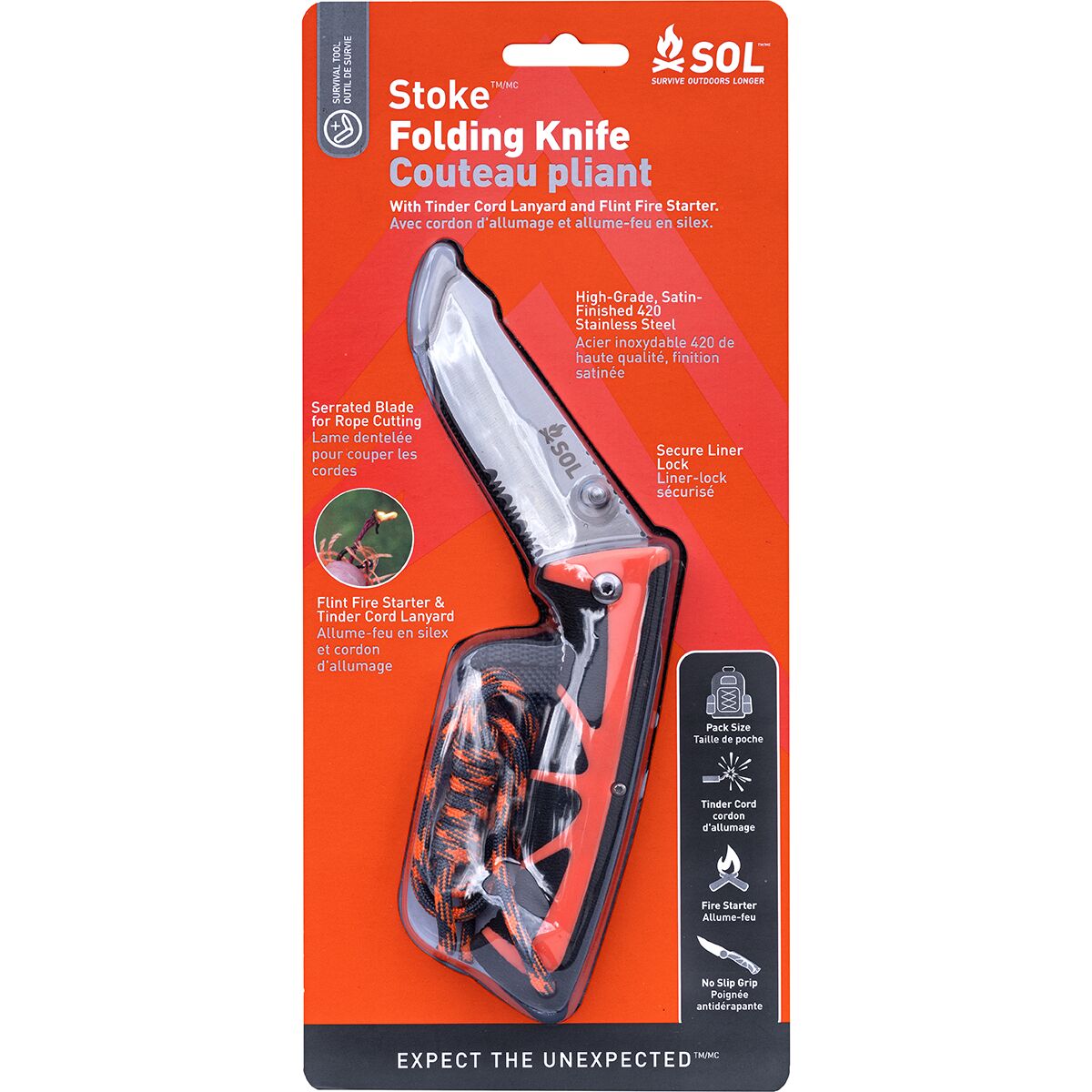 S.O.L Survive Outdoors Longer Stoke Folding Knife