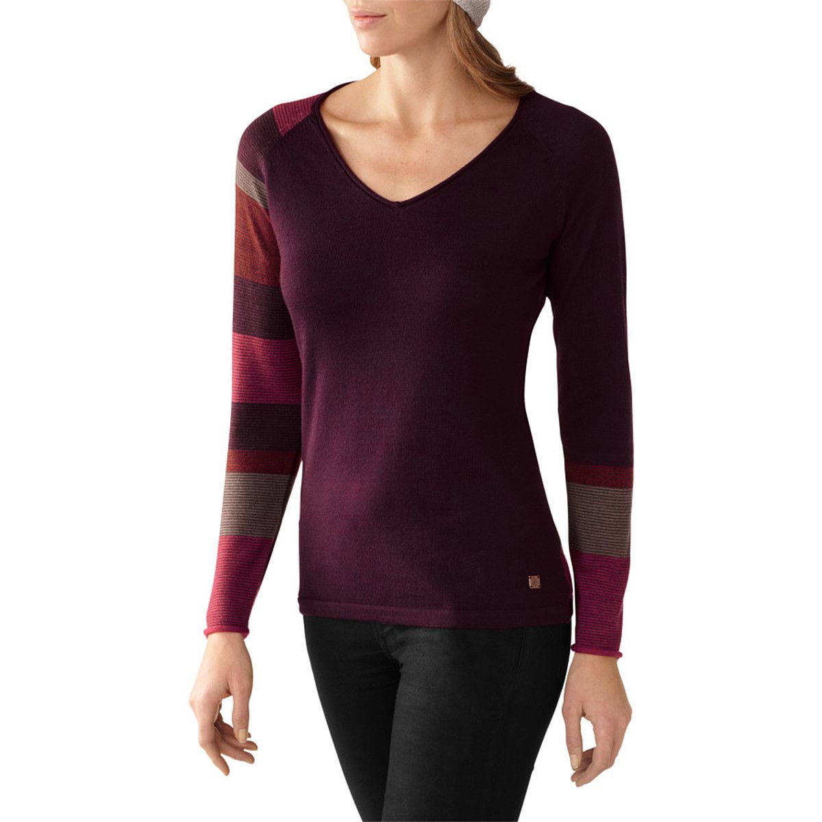 Smartwool Scrolling Stripe VNeck Sweater Women's Clothing