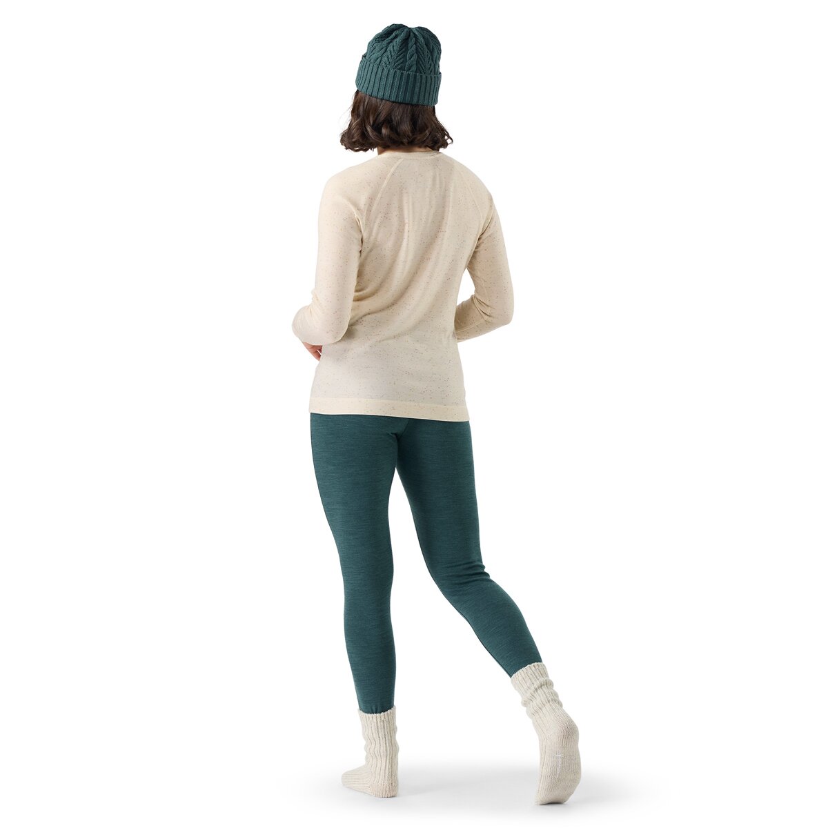 Женский топ Smartwool Classic Thermal Merino Crew Baselayer, цвет: Миндальный, вариант 1 — фото 2