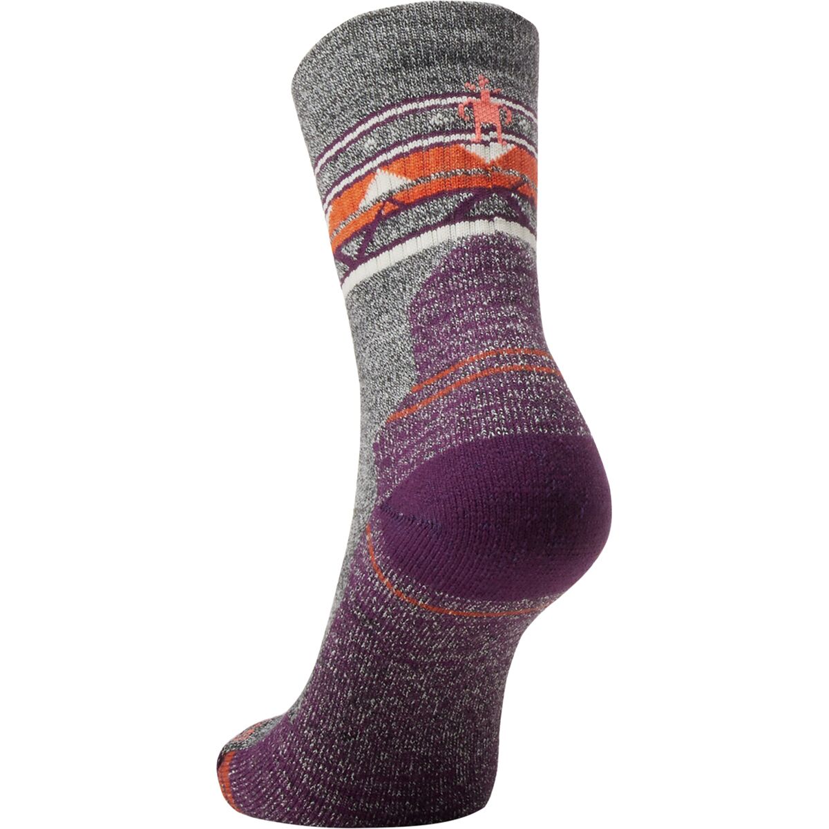 Женский топ Smartwool Performance Hike Lt Cushion Ethno Graphic Mid Crew, цвет: Пепельный / Угольный — фото 2