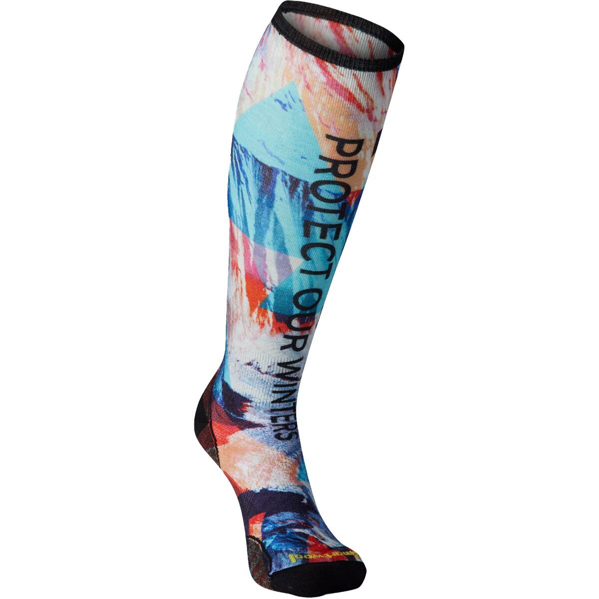 Ski Socks Smartwool Zero Cushion OTC Rainbow Trails Print (Laguna Blue