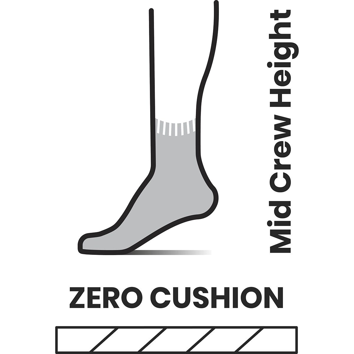 Smartwool Run Zero Cushion Mid Crew Pattern Sock
