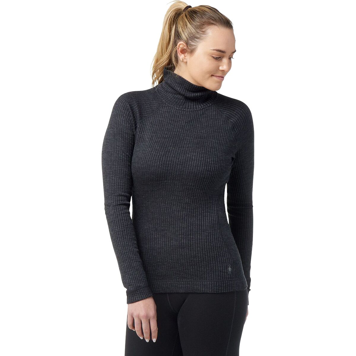 Женский топ Smartwool Thermal Merino Rib Turtleneck Top, цвет: Угольный меланжевый