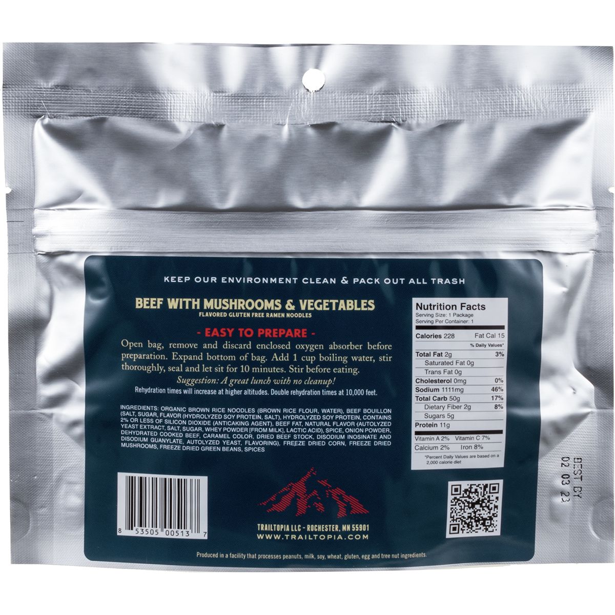 Trailtopia GF Ramen Noodles Beef Hike & Camp