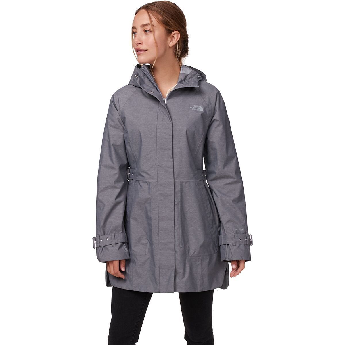 the north face women's city breeze trench rain jacket