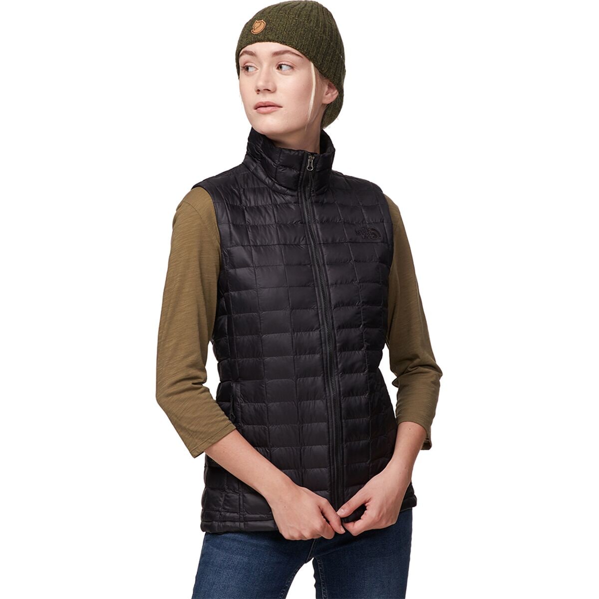 grey north face vest womens