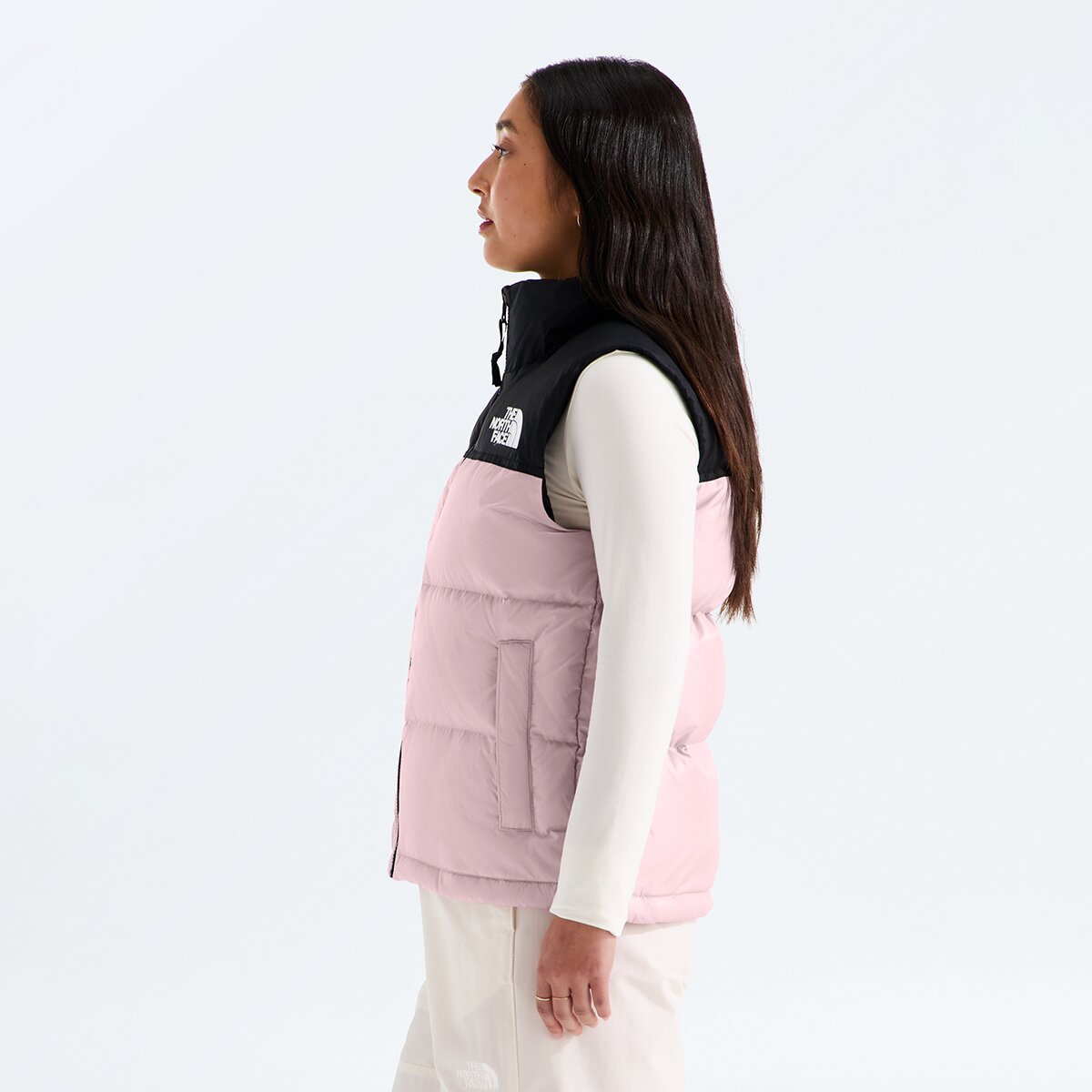 Женский жилет The North Face 1996 Retro Nuptse Vest, цвет: Металлический розовый / Чёрный — фото 3