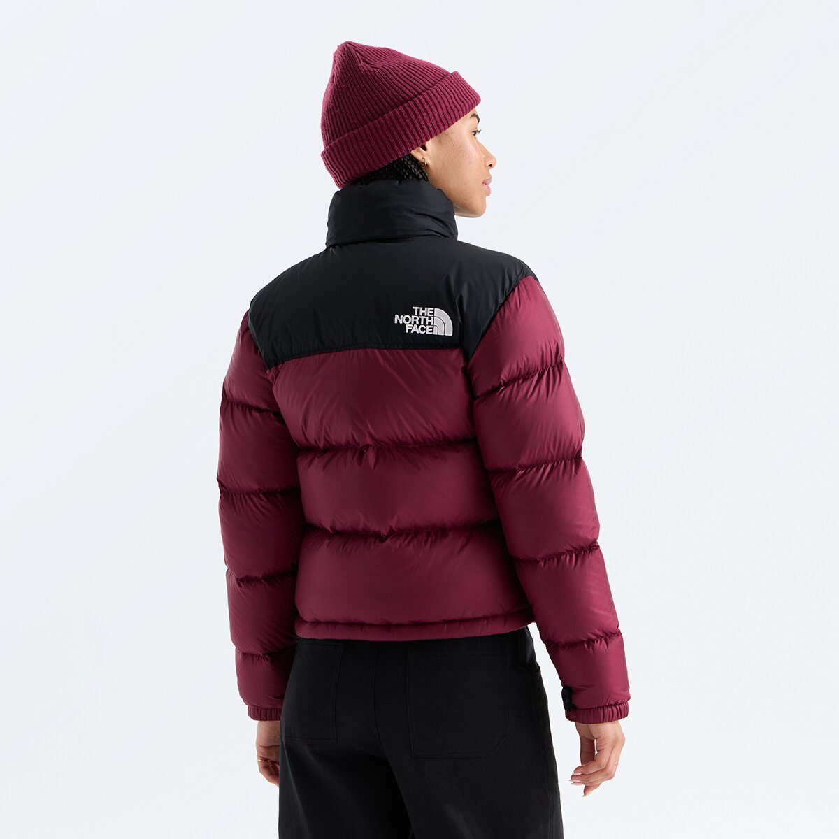 Женская куртка The North Face 1996 Retro Nuptse, цвет: Бордовый / Чёрный — фото 3