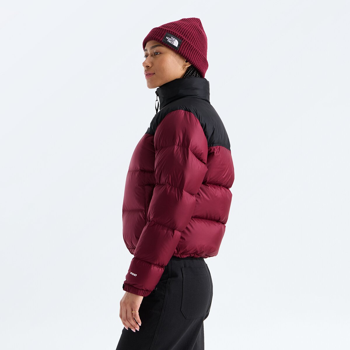 Женская куртка The North Face 1996 Retro Nuptse, цвет: Бордовый / Чёрный — фото 4