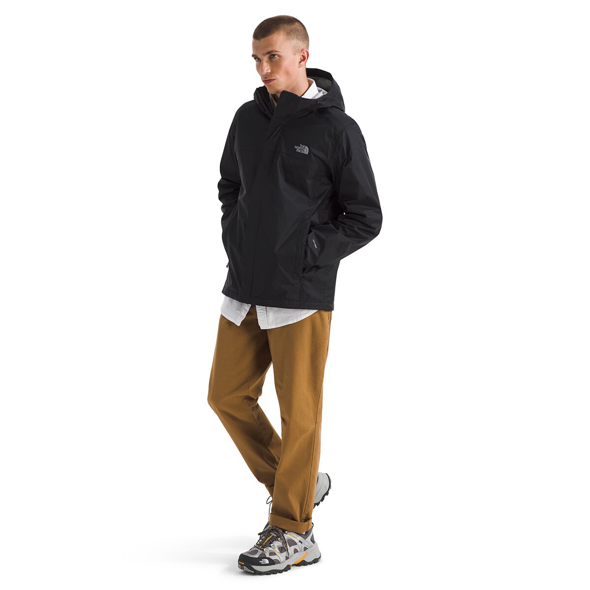 Мужская куртка The North Face Venture 2 Hooded, цвет: Чёрный — фото 12