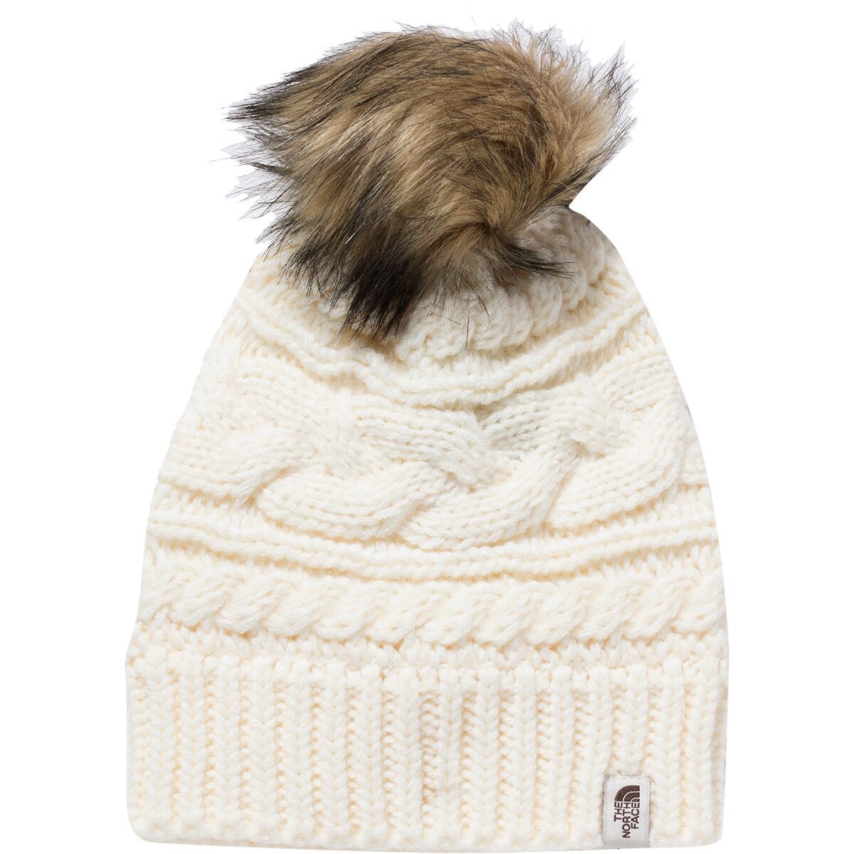 The North Face Triple Cable Fur Pom Beanie Women's