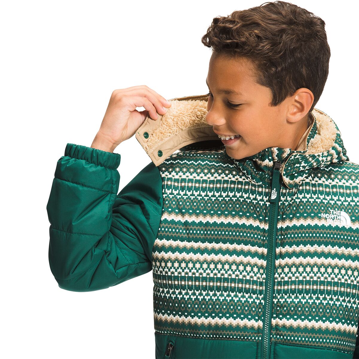 The North Face Printed Reversible Mount Chimbo Hooded Jacket Boys' Kids