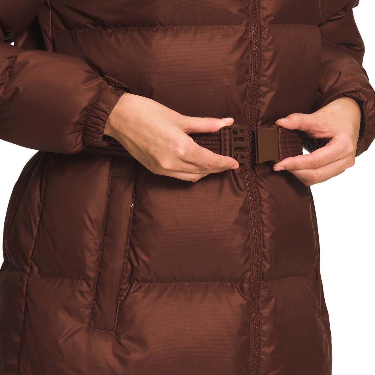 The North Face Nuptse Belted Long Parka Women's Clothing