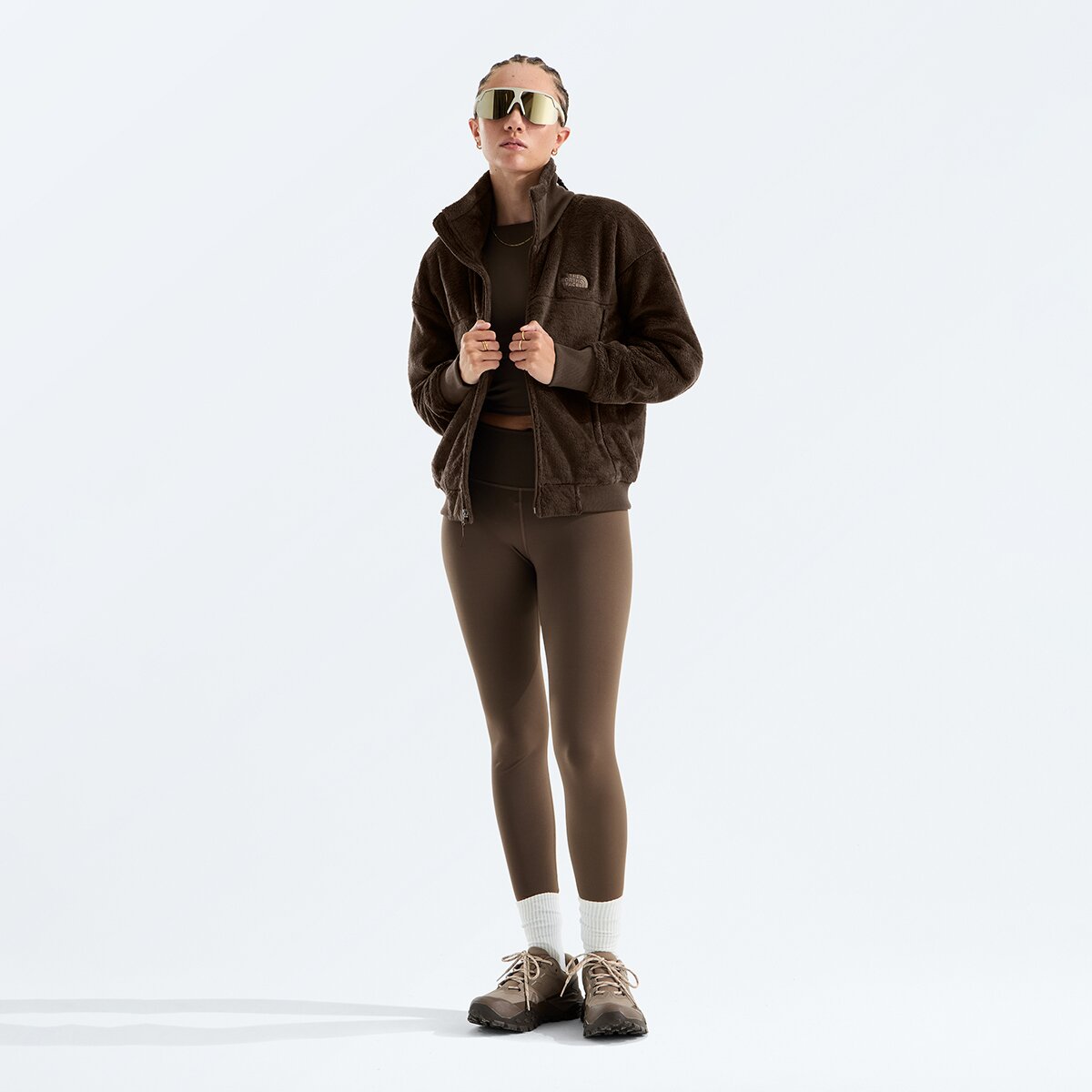 Женская куртка The North Face Luxe Osito Full-Zip, цвет: Тёмный каштановый — фото 4
