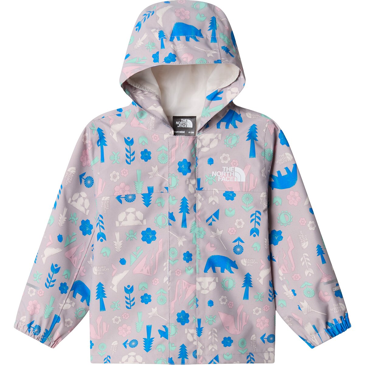 Детская куртка The North Face Antora Rain Jacket - Infants', цвет: Серый разноцветный с принтом — фото 3