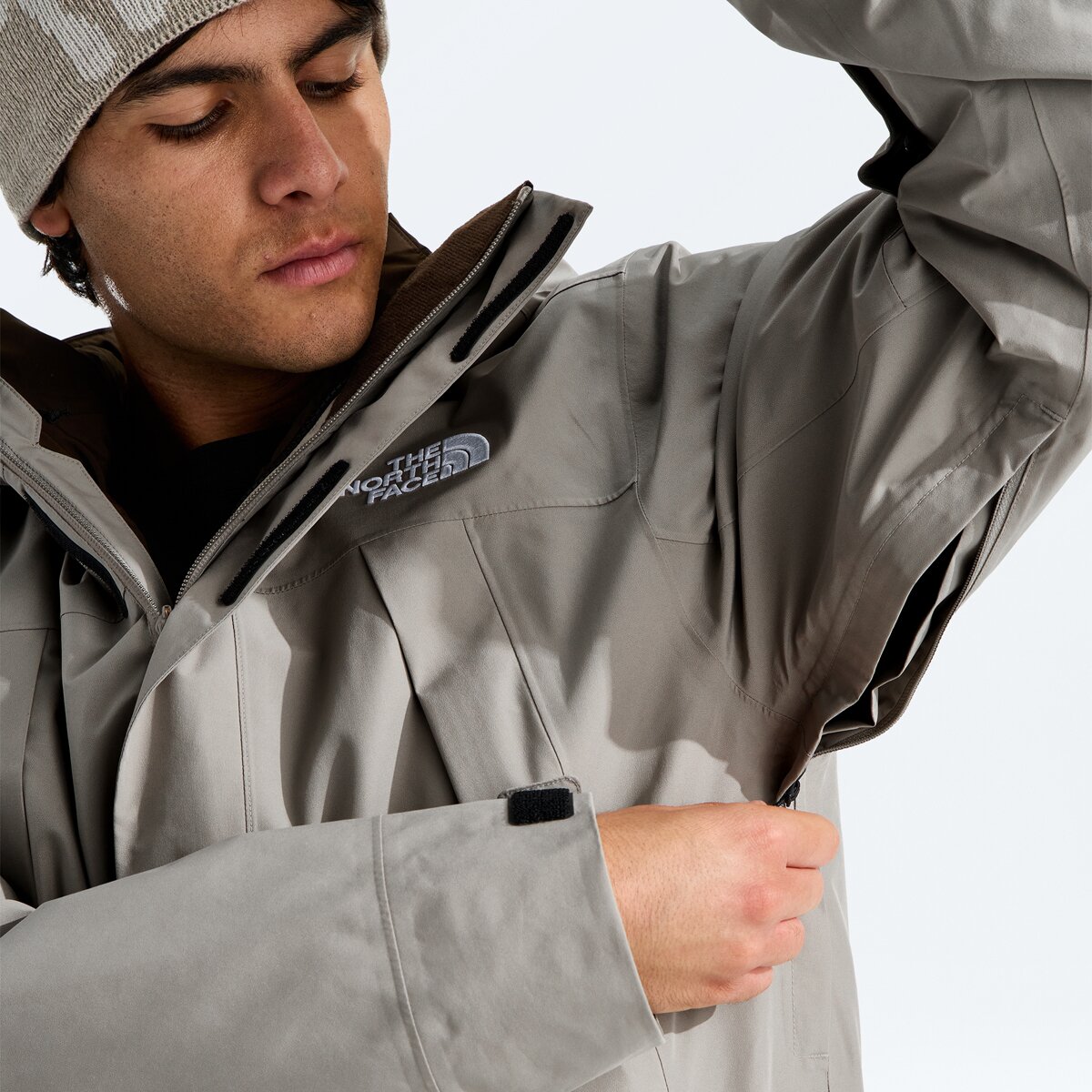 Мужская куртка The North Face Clement Triclimate, цвет: Серо-бежевый / Каштановый — фото 6