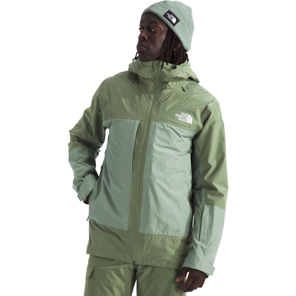 Мужская куртка The North Face ThermoBall Eco Snow Triclimate, цвет: Туманный / Сланцевый мох