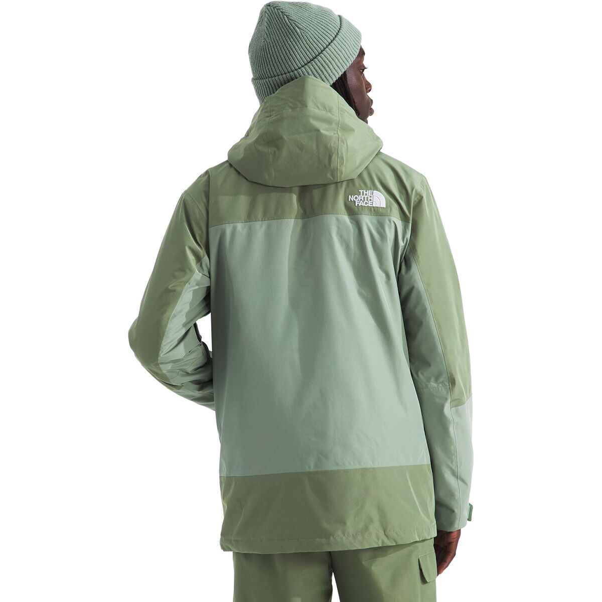Мужская куртка The North Face ThermoBall Eco Snow Triclimate, цвет: Туманный / Сланцевый мох — фото 3