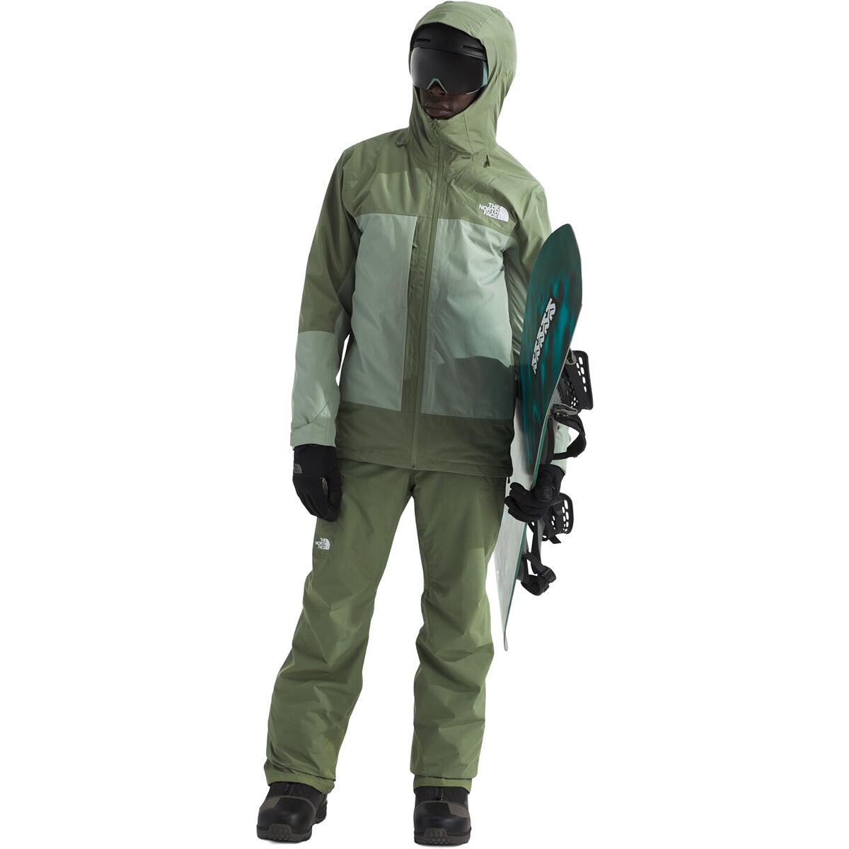 Мужская куртка The North Face ThermoBall Eco Snow Triclimate, цвет: Туманный / Сланцевый мох — фото 4