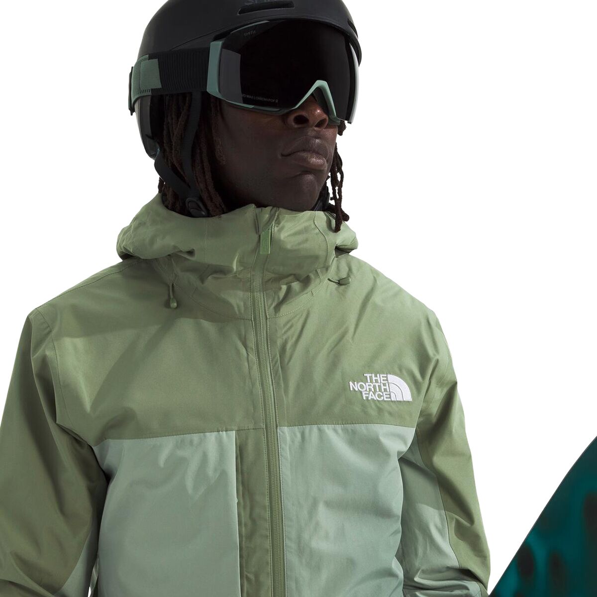 Мужская куртка The North Face ThermoBall Eco Snow Triclimate, цвет: Туманный / Сланцевый мох — фото 5