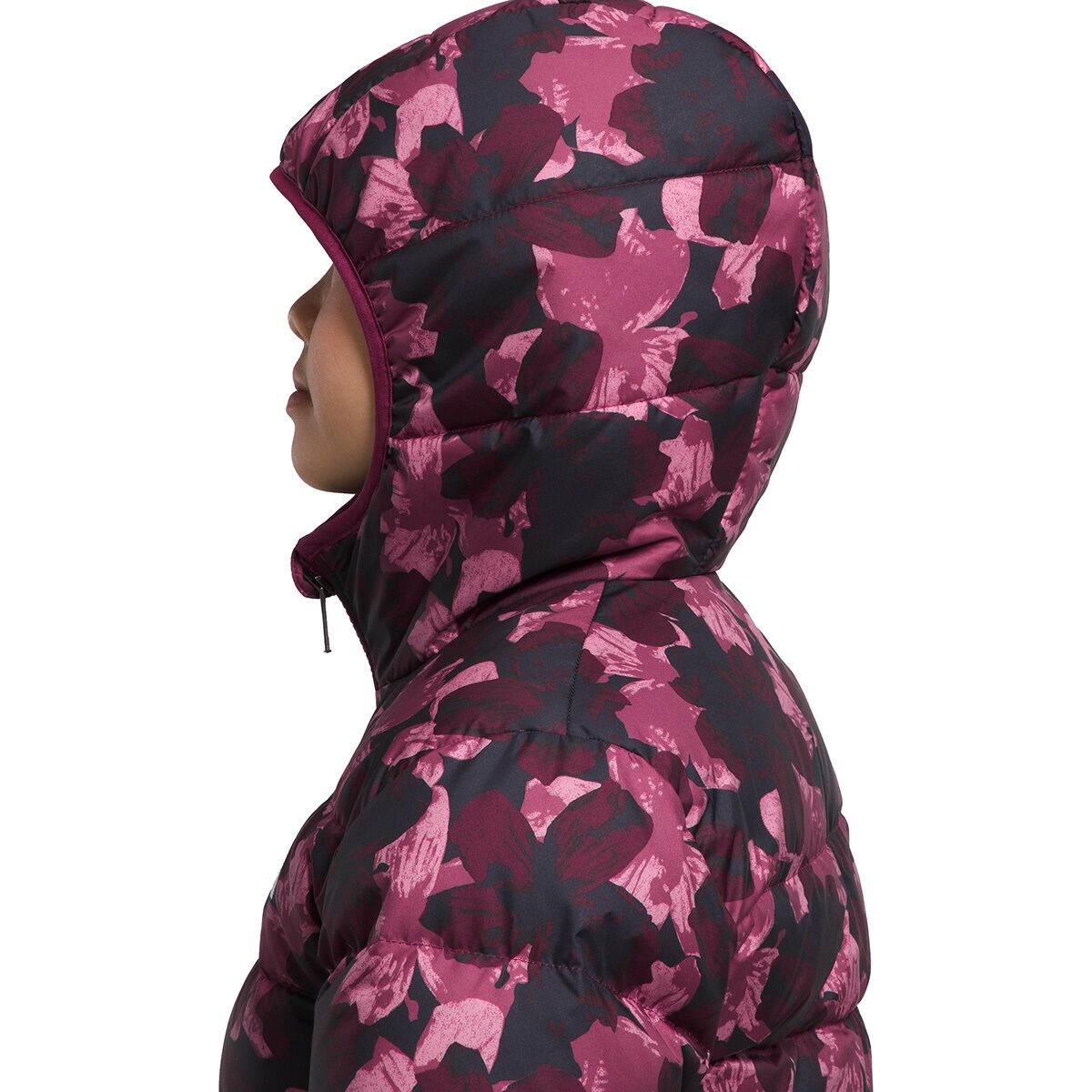 THE NORTH FACE Girls North Down Hooded Jacket TNF Black Winter Flowers Print/Foil X-Small main image 1