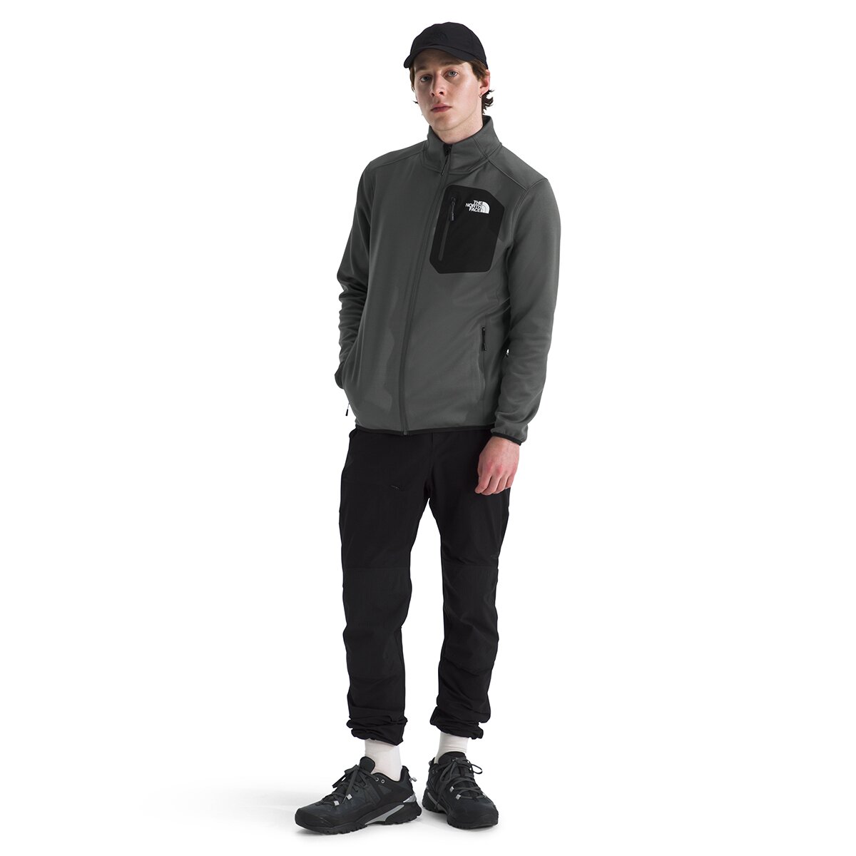 Мужская куртка The North Face Crest Full Zip, цвет: Антрацитовый серый / Чёрный — фото 7