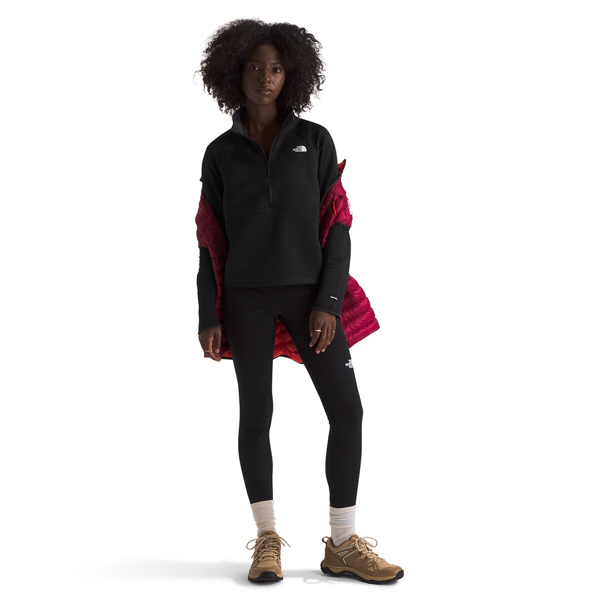 Женская толстовка The North Face Dotknit Thermal 1/4-Zip Pullover, цвет: Чёрный — фото 7