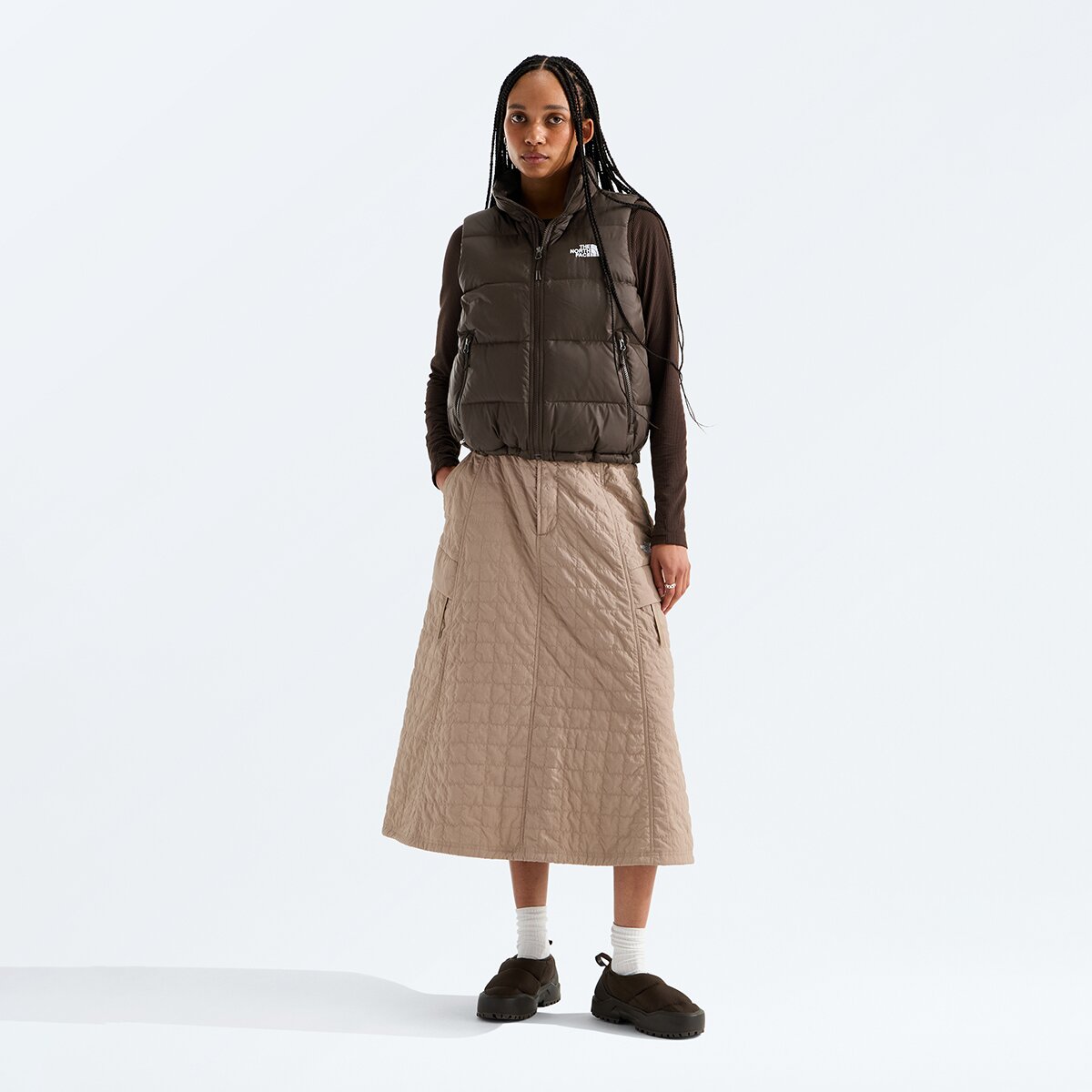 Женский жилет The North Face Hydrenalite Down A-Line Vest, цвет: Тёмный каштановый — фото 4