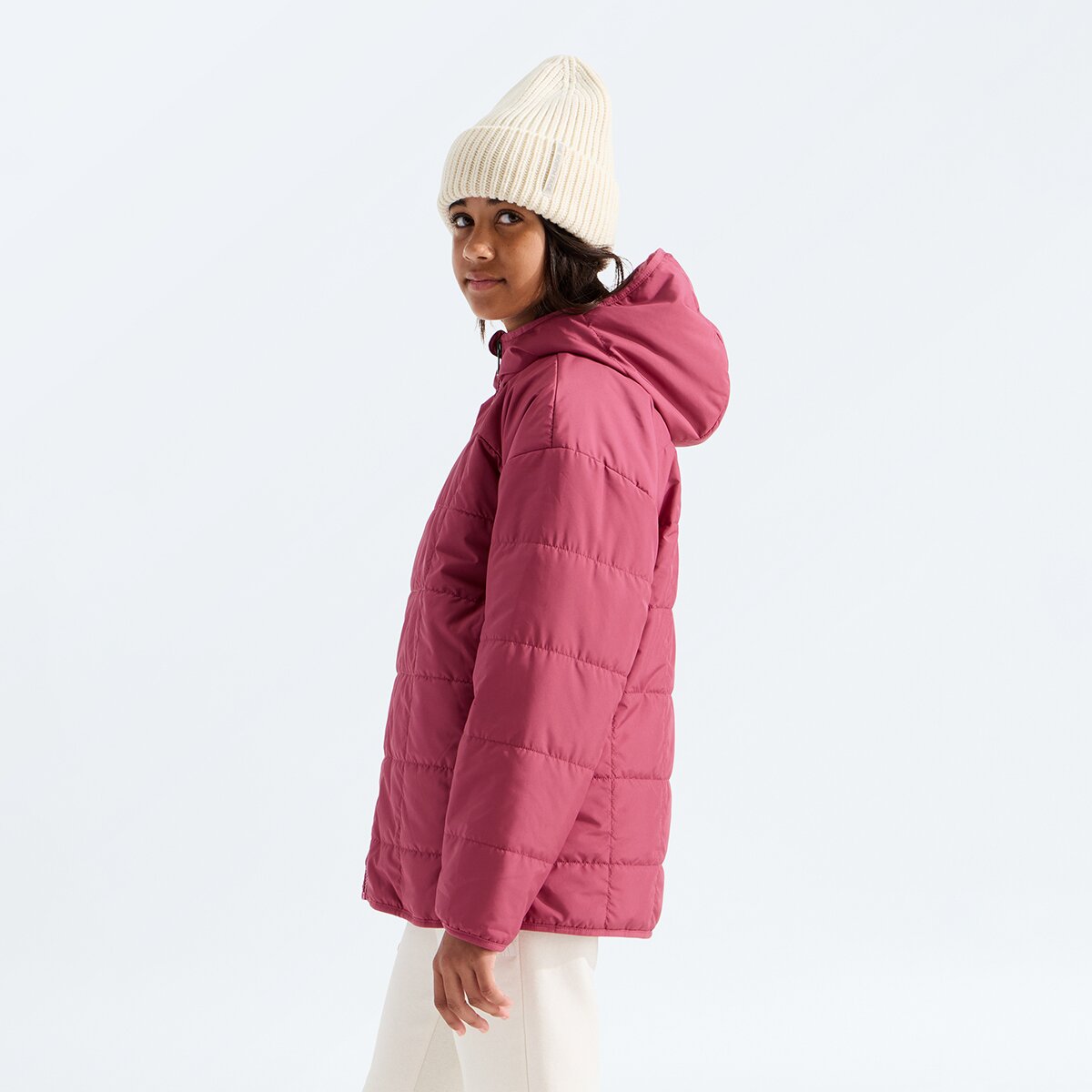Куртка The North Face Reversible Shasta Short Parka для девочек, цвет: Глиняный — фото 4