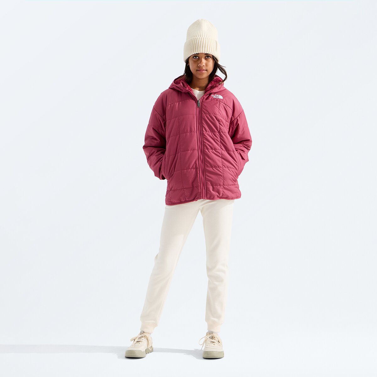 Куртка The North Face Reversible Shasta Short Parka для девочек, цвет: Глиняный — фото 6