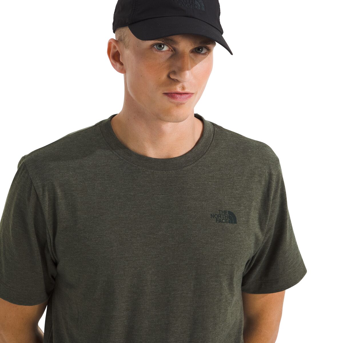 Мужская футболка The North Face Short-Sleeve Tri-Blend, цвет: Серо-коричневый зелёный белый меланжевый — фото 4