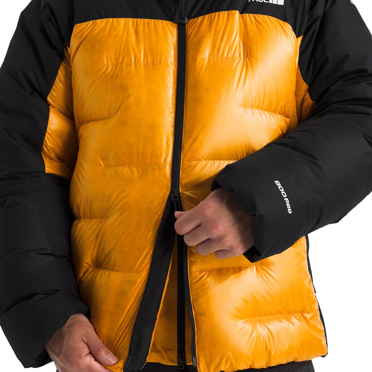 Мужская куртка The North Face Summit Himalayan Down Parka, цвет: Снежный золотой / Чёрный — фото 4