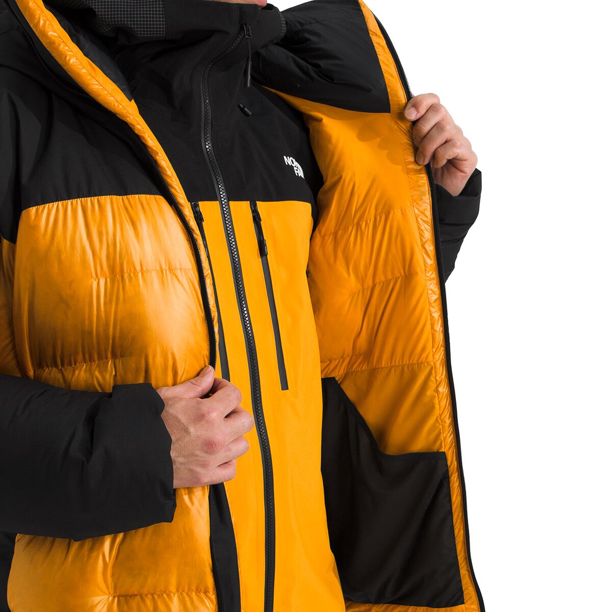 Мужская куртка The North Face Summit Himalayan Down Parka, цвет: Снежный золотой / Чёрный — фото 9