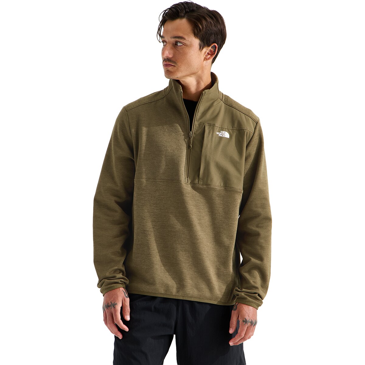 Мужская куртка The North Face TNF Performance Fleece 1/4-Zip, цвет: Тёмный меланжевый — фото 1