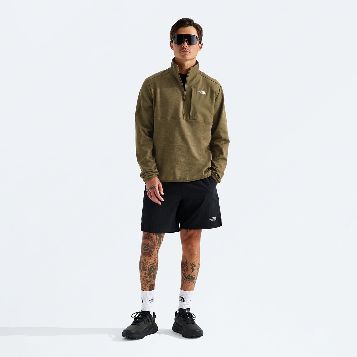Мужская куртка The North Face TNF Performance Fleece 1/4-Zip, цвет: Тёмный меланжевый — фото 4