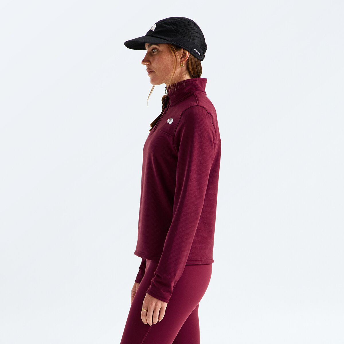 Женская куртка The North Face Cedar Trail Grid Fleece 1/4-Zip, цвет: Бордовый — фото 3