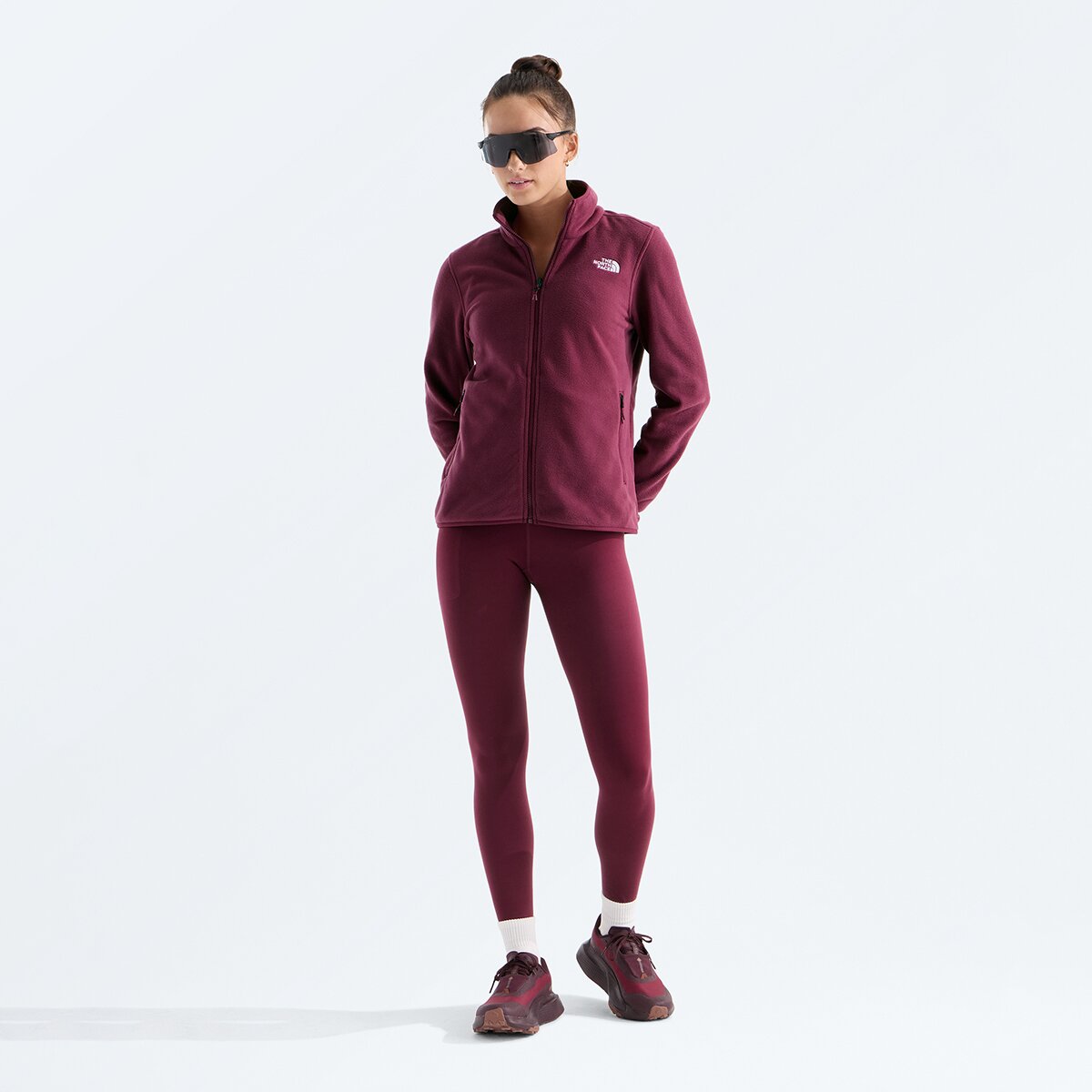 Женская куртка The North Face Glacier Fleece, цвет: Бордовый — фото 4