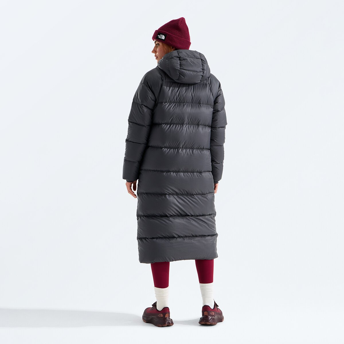 Женская куртка The North Face Hydrenalite City Long Down Hooded, цвет: Антрацитовый серый — фото 3