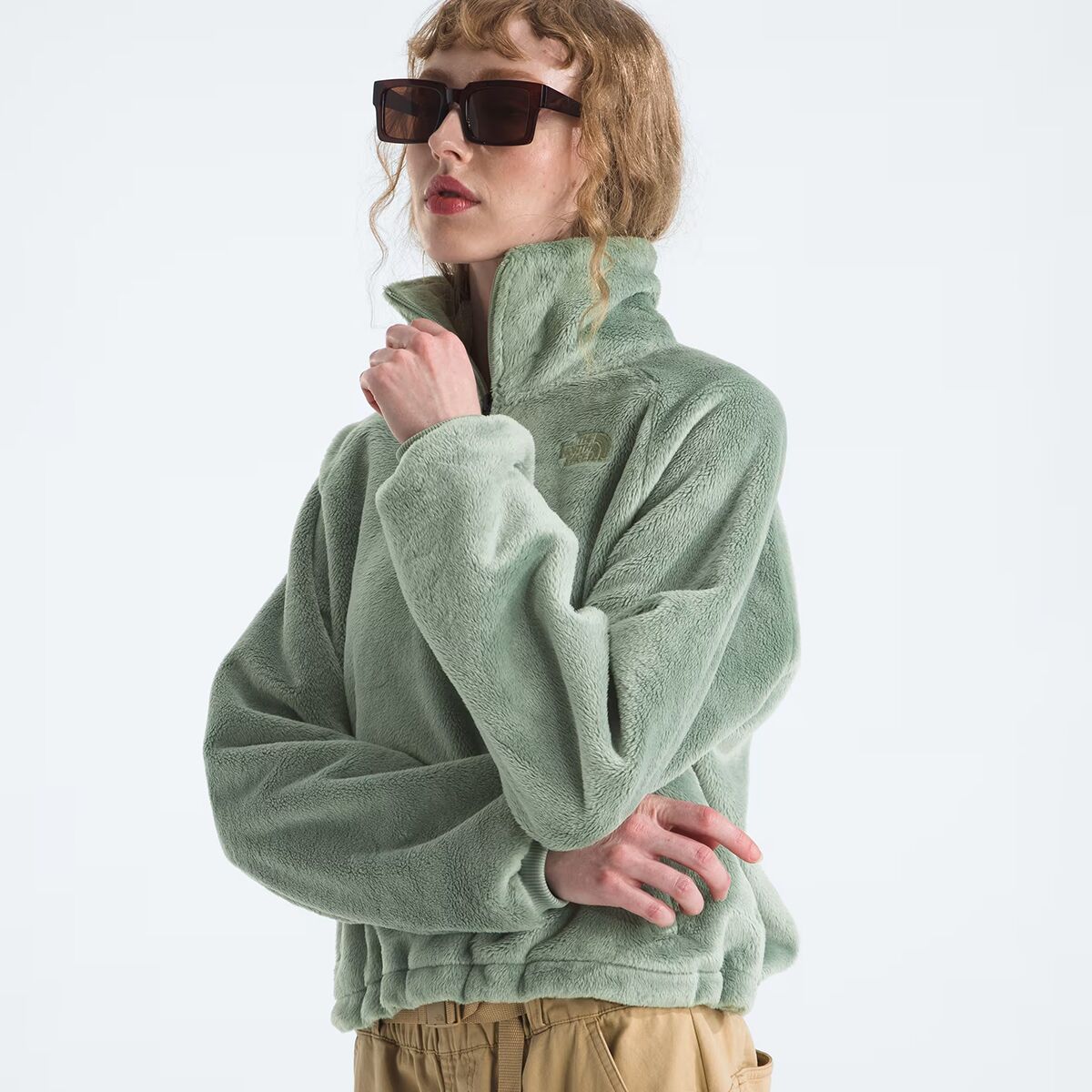 Женская куртка The North Face Osito Lux 1/4-Zip, цвет: Сланцевый мох — фото 3